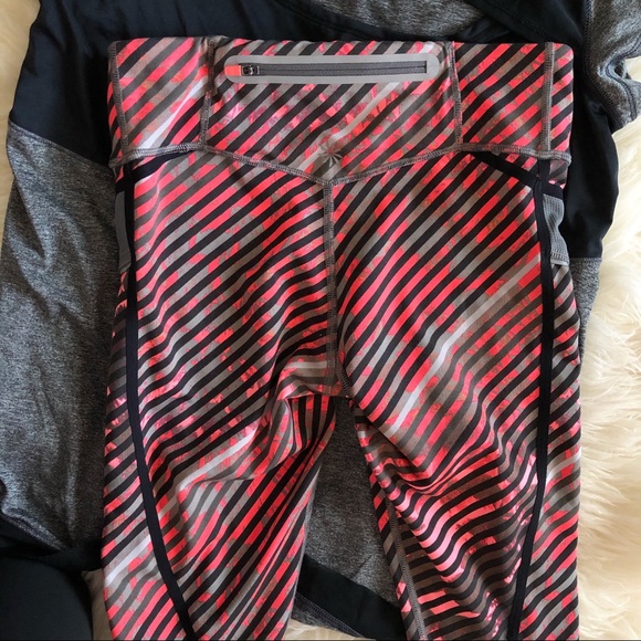 Athleta Radical Stripe Capri Coral/Gray Size XXS - Picture 8 of 8